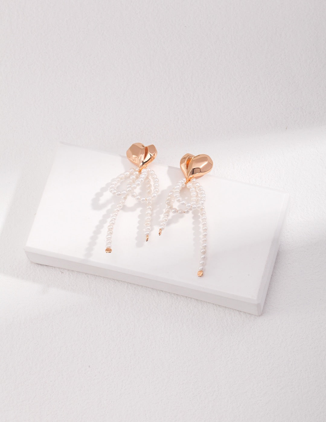 The Tied Heart Pearl Earrings
