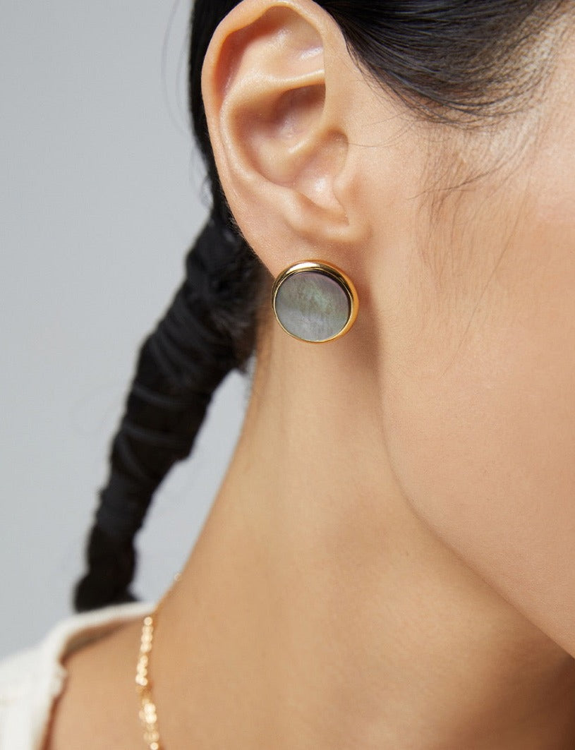Natural Black Shell Earrings