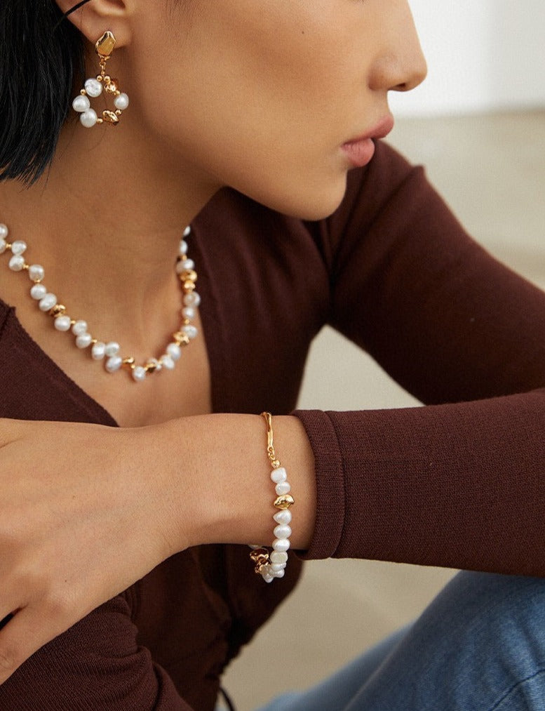 Pearl Silver Beads Bracelet