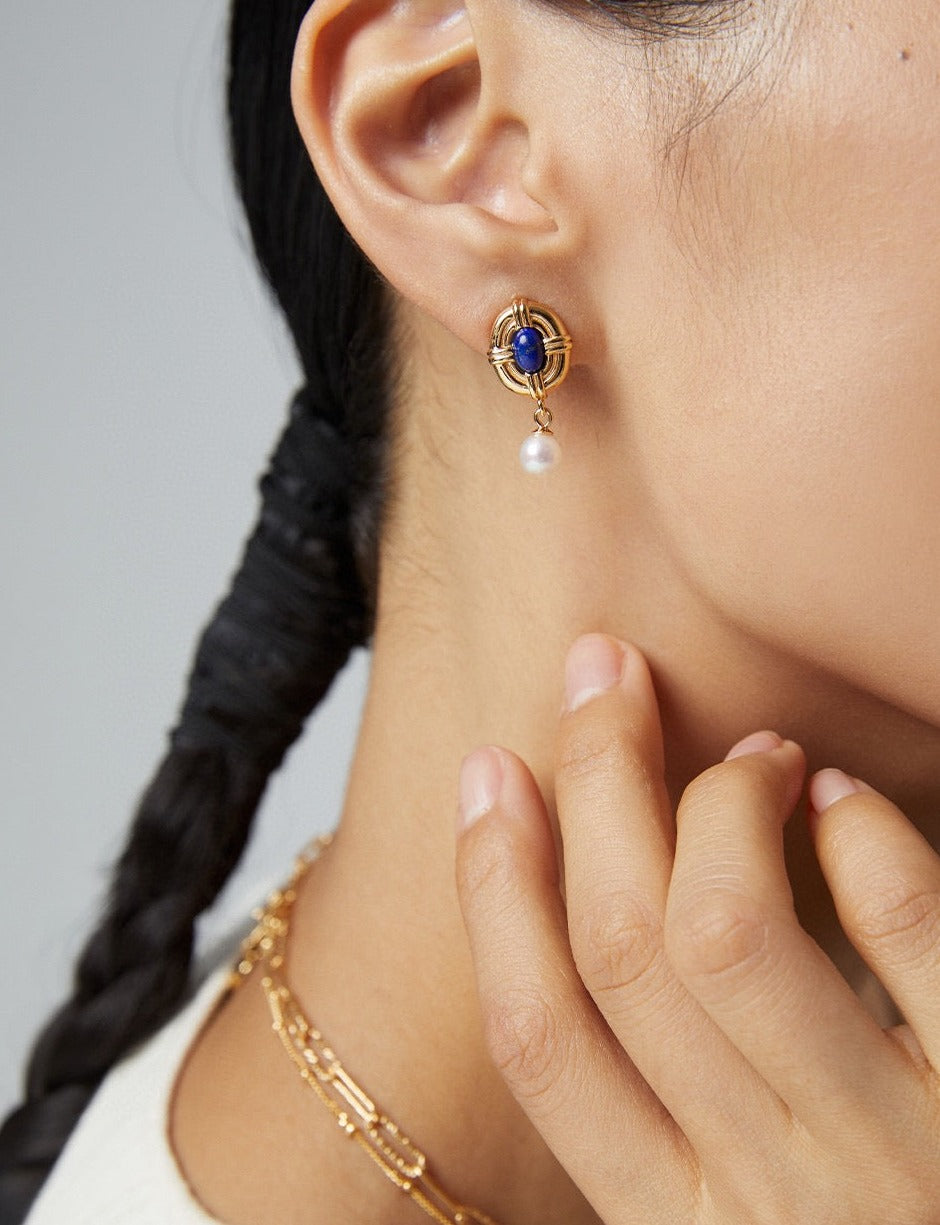 Vintage Lapis Lazuli Earrings