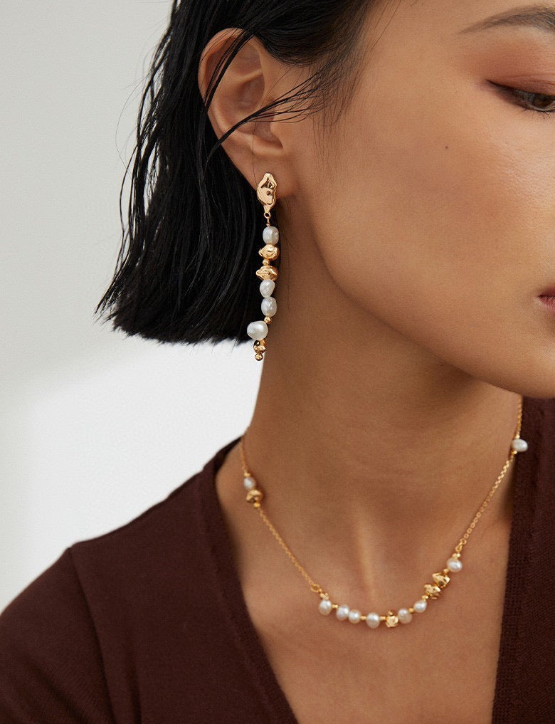 Pearl Silver Beads Earrings